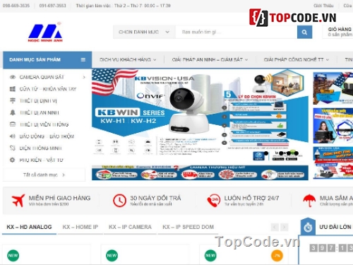 Website bán hàng,Web bán hàng điện tử,code bán hàng điện tử,website bán camera an ninh,code website camera,website bán camera