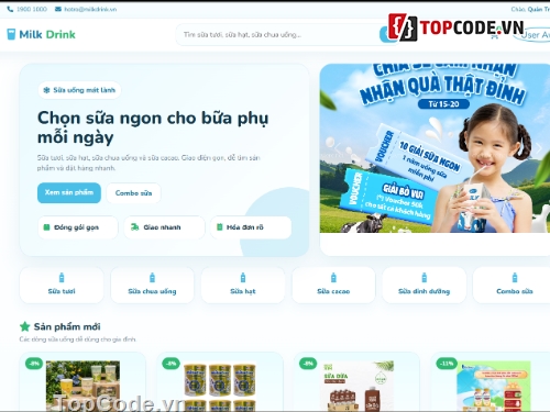 website,bán website,web bán sữa