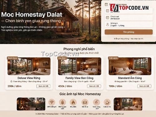 homestay,template homestay,landing page homestay,homestay da lat,dat phong