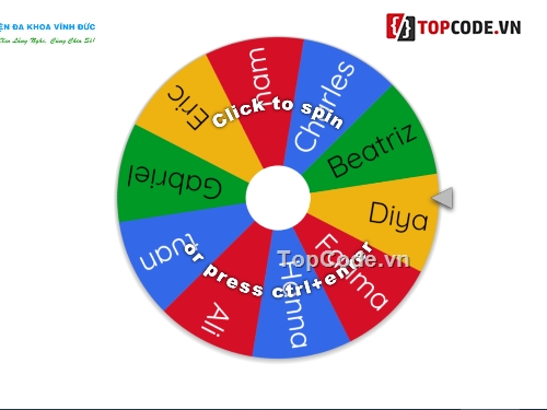 wheelofnames.com,quay số từ xa,bút trình chiếu,quay số may mắn