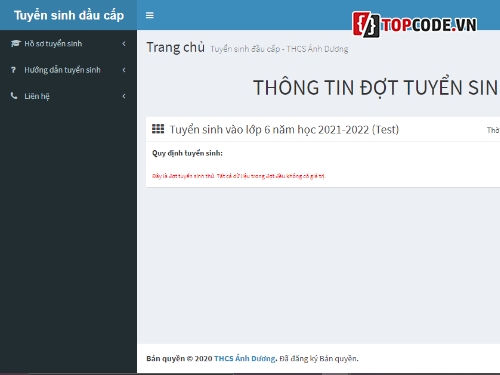 TSDC,Giáo Dục,Quản lý tuyển sinh