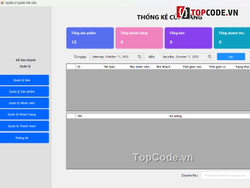 Quản lý quán cafe,Quản lý quán trà,quản lý trà sữa