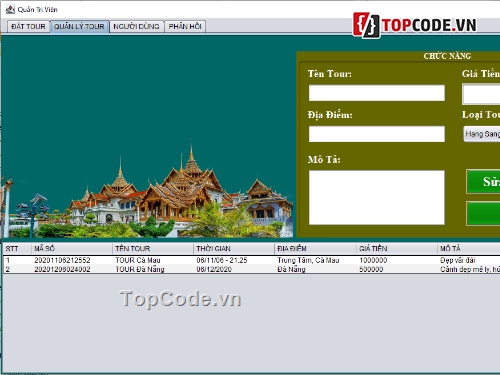 hệ thống phân tán,quản lý tour du lịch,quản lý tour du lịch bằng java,đồ án hệ thống phân tán,hệ thống quản lý du lịch