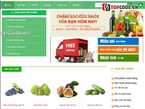 web bán hoa quả,web bán rau củ quả,website bán thực phẩm sạch,Website bán thực phẩm,Website bán hoa quả