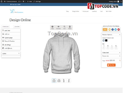 Designer,thiết kế áo phông,wordpress plugin,website kinh doanh áo phông,code web wordpress
