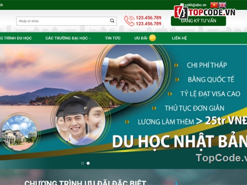 sharecode website du lịch,fullcode website du học,sharecode web du học,Theme WordPress du học quốc tế