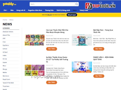 code shop chó mèo,website bán thức ăn chó mèo,thức ăn chó mèo,Sharecode Website Bán phụ kiện thú cưng cực đẹp,thú cưng,website thú cưng