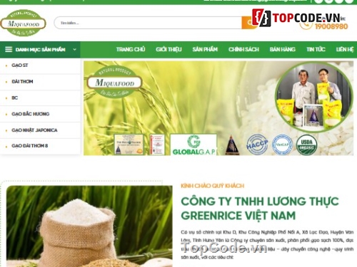 website bán gạo,website lương thực,buôn bán gạo,gạo đặc sản,Sharecode Website Cung Cấp Các Loại Gạo Thơm Ngon