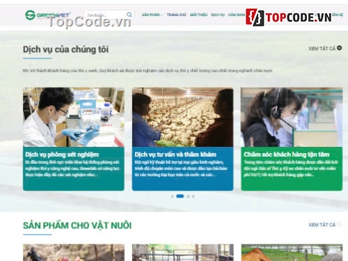thú y,dịch vụ thú y,thú y xanh,Sharecode Website dịch vụ sản phẩm thú y xanh giá