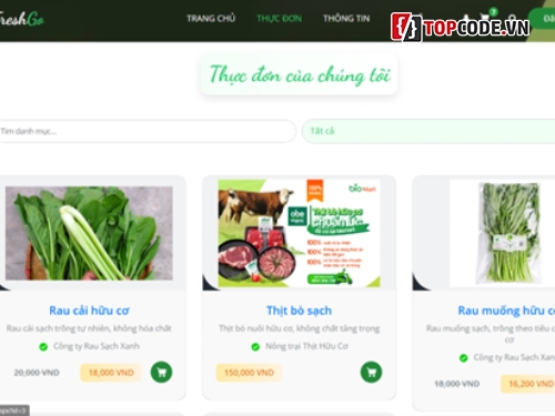 Web ẩm thực,Web bán thực phẩm sạch,Website bán thực phẩm,Web thực phẩm sạch,ASP.NET,Source code Website