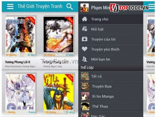 App truyện tranh,ứng dụng truyện tranh,App Truyện tranh android,App ứng dụng đọc sách