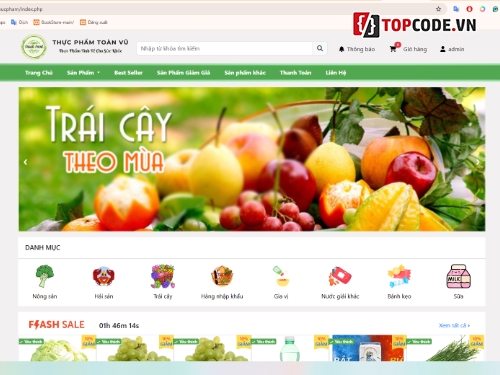 Web bán thực phẩm sạch,Website bán thực phẩm,Website thực phẩm sạch,thực phẩm sạch,web rau củ quả,code bán thực phẩm