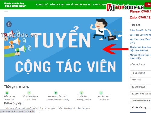 Code web vay tiền,code dịch vụ vay tiền,code web affiliate,Share code mẫu web vay tiền