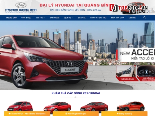 bán xe,Hyundai,share code,wordpress,theme
