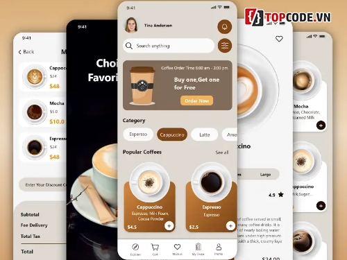 app Kotlin,ứng dụng coffee,đồ án mobile app,ứng dụng firebase,ứng dụng cà phê,code ứng dụng