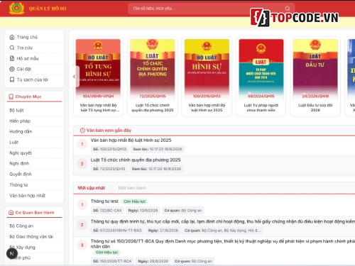 code web,quản lý  hồ sơ,quản lý văn bản,quản lý hồ sơ nghiệp vụ,văn bản,hồ sơ