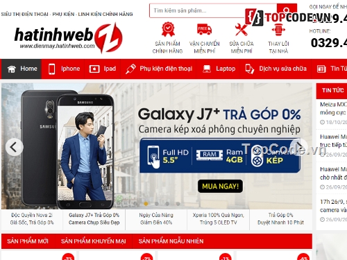 Thương mại điện tử,Website bán hàng thương mại điện tử,Code website thương mại điện tử,thế giới di động,Web bán hàng,code web bán hàng điện thoại