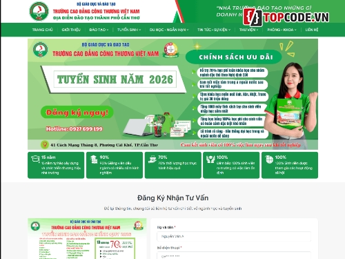 website đào tạo,website trường học,web trường cao đẳng,trung tâm đào tạo,website giới thiệu trường cao đẳng,website khóa học
