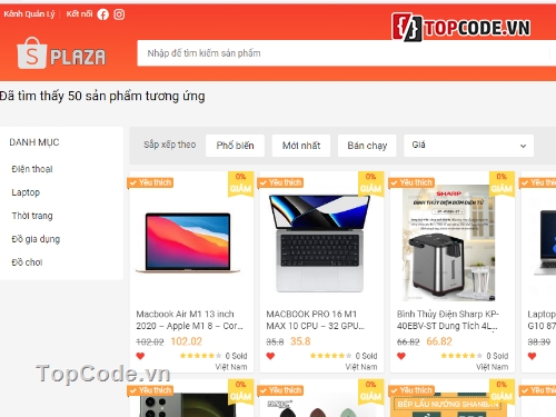 source code,code web,spring mvc,spring boot,thương mại điện tử,shopee