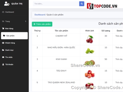 code web trái cây,website trái cây,website bán trái cây,php mysql,code php thuần,web php