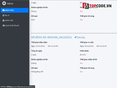 website quản lý php,website php laravel mysql,website quản lý bệnh nhân bệnh án và bác sĩ,website quản lý bằng laravel mysql php