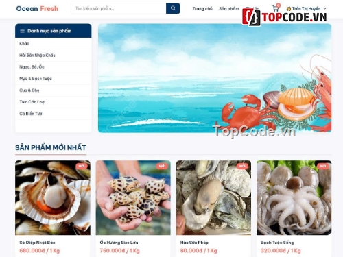 Web bán hàng,hải sản tươi sống,bán hàng