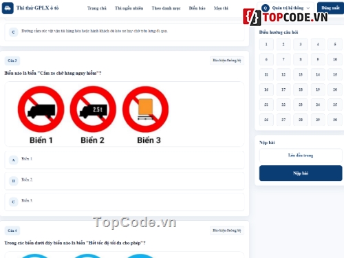 web app,ô tô,thi thử
