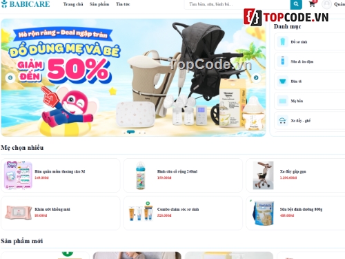 bán hàng,web mẹ và bé,web bán hàng mẹ và bé