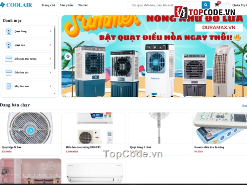 web bán quạt,bán web,điều hòa