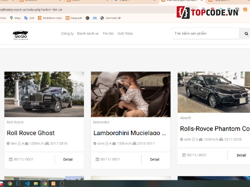 Web cho thuê xe,lái xe,thuê xe,lái xe ô tô,Web Showroom ô tô,code web thuê xe