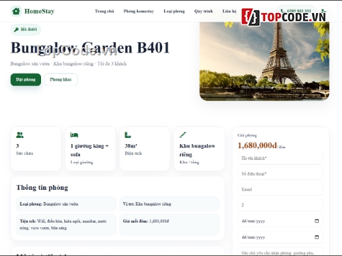 quản lý phòng,quản lý đặt phòng,homestay