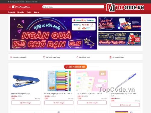 văn phòng phẩm,laravel,web thương mại điện tử,tm