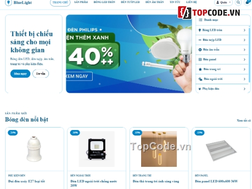 bán website,thiết bị,web bán bóng đèn