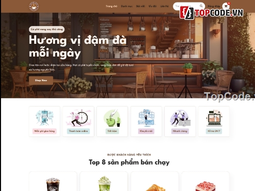 website bán cà phê,PHP MySQL,source code bán hàng,đồ án PHP,VNPay PHP,quản lý đơn hàng