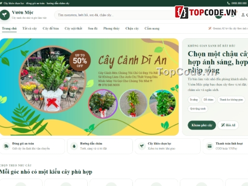website,web bán cây,AI