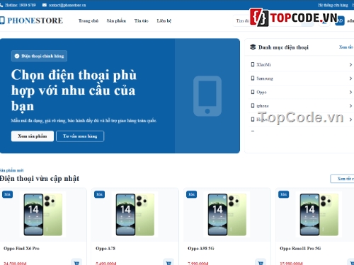 Website php,php mysql,bán điện thoại php my sql