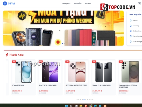 web bán điện thoại,website bán điện thoại,web bán phụ kiện