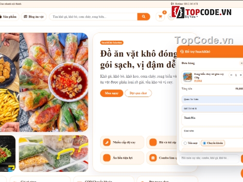Website đồ ăn,bán đồ ăn vặt,bán