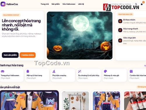 Halloween,đồ án website,bán web