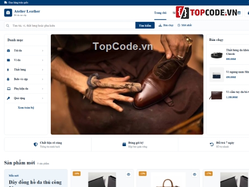 web bán đồ da,web bán hàng,Code bán hàng