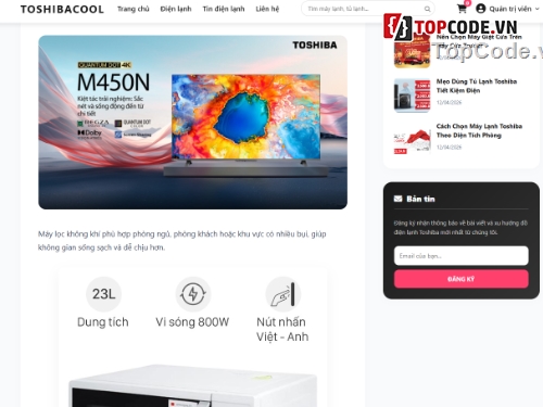 điện lạnh,toshiba,web điện lạnh