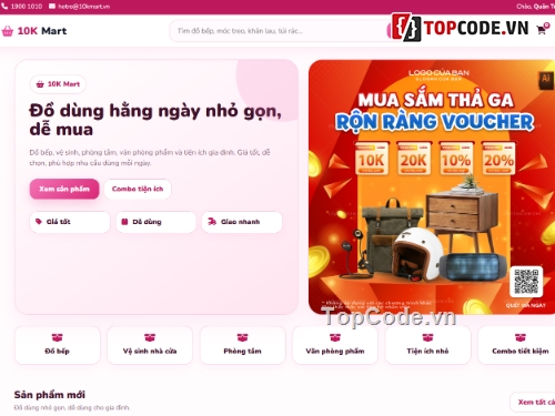 Website bán đồ dùng,web bán hàng,cửa hàng 10kmart