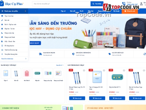 Học sinh,Website bán đồ dùng,bán