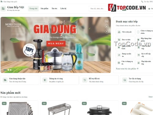 Website bán đồ dùng,Web bán đồ dùng nhà bếp,Website đồ nhà bếp