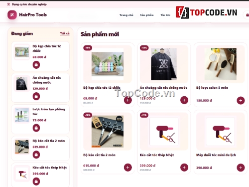 code dụng cụ tóc,web bán dụng cụ,Website Website tuyển dụng