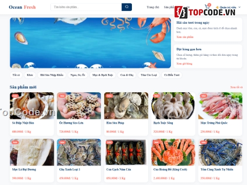 Web bán hải sản,hải sản,bán