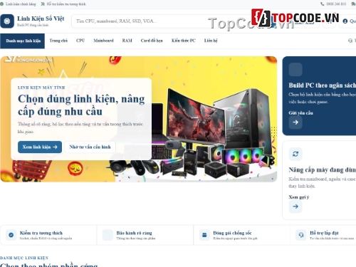 website,website bán máy tính,web linh kiện  máy tính
