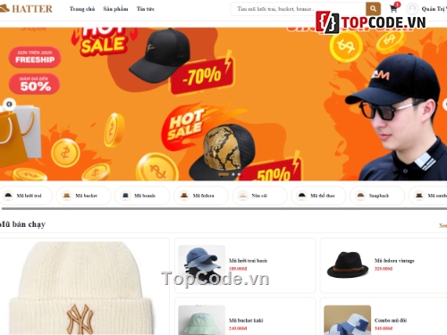 bán website,mũ,website bán mũ