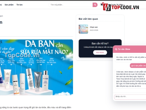 Website bán hàng,Web bán hàng,mỹ phẩm