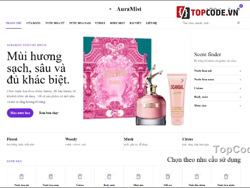 website bán nước hoa,bán website,web bán nước hoa